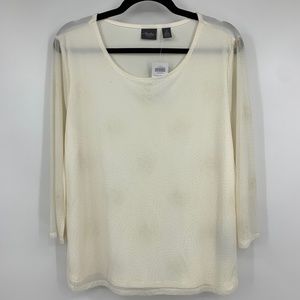 Chicos womens 2 Charolette top blouse travelers collection‎ gold swirl lined NEW